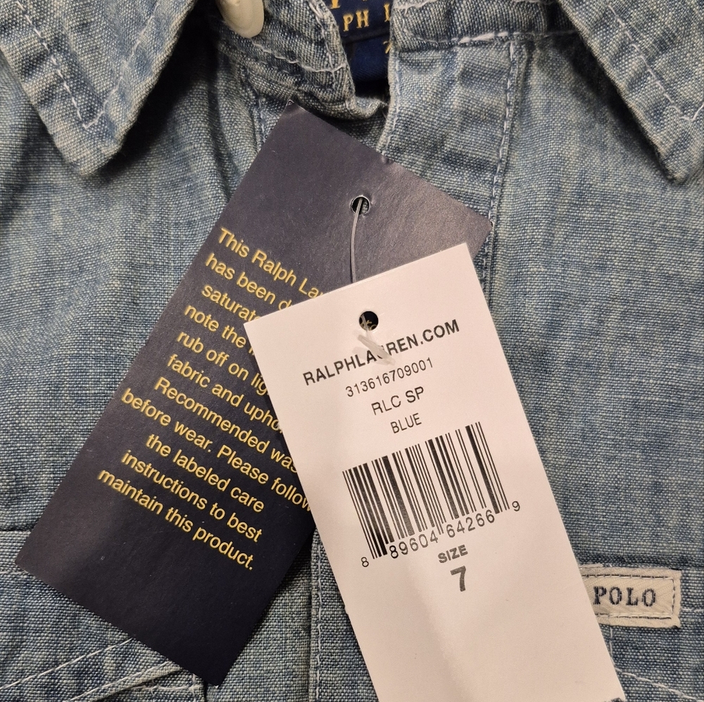 POLO RALPH LAUREN Girl's Chambray Dress - Picture 4 of 6